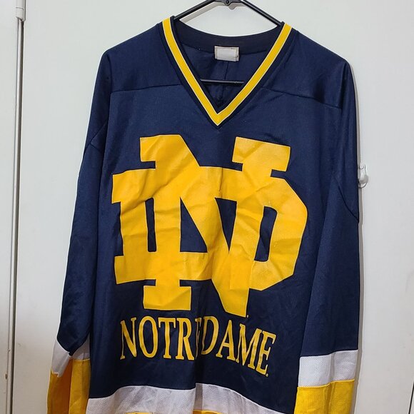 Vintage 90s University of Notre Dame Fighting Irish College Hockey Jersey Size L - Picture 1 of 5